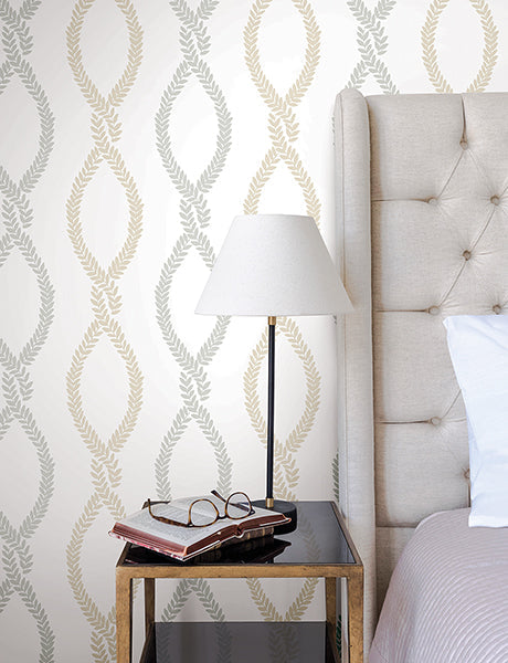 Laureate Neutral by Antonina Vella Vine Trellis Wallpaper – York Designer Series VP1322