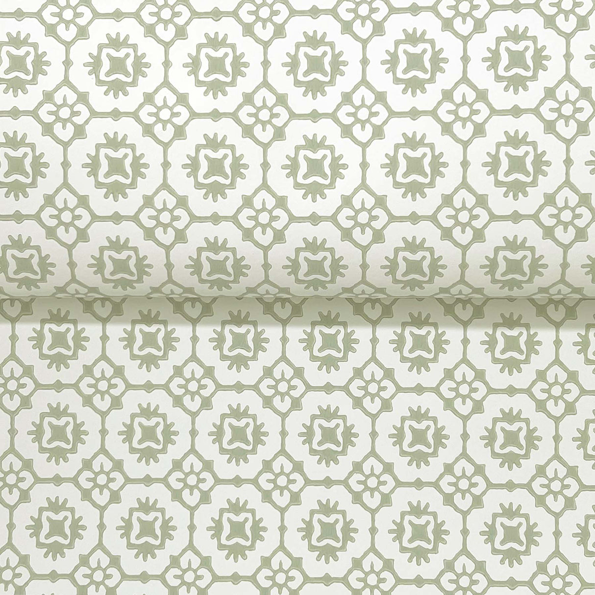 Priti Sage by Antonina Vella Floral Grid Wallpaper – York Designer Series VP1332