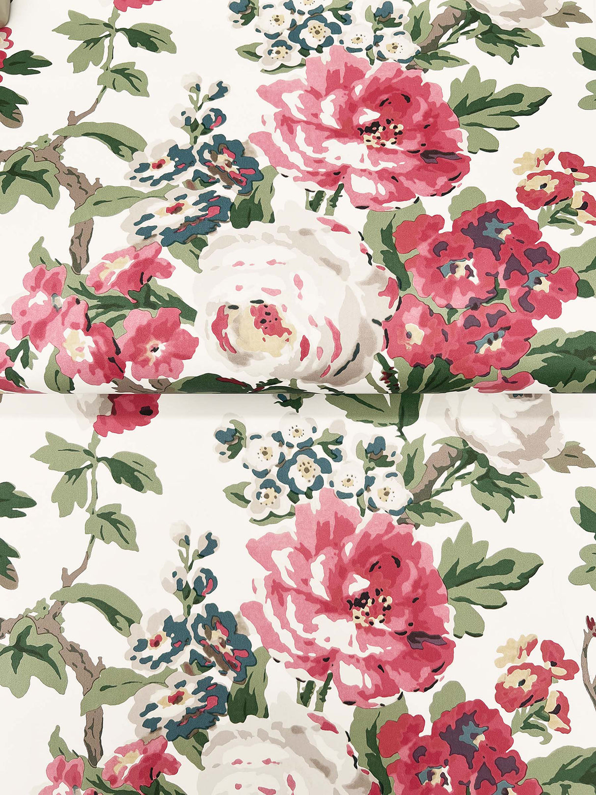 Beatrix Fuchsia by Antonina Vella Vintage Floral Wallpaper – York Designer Series VP1355
