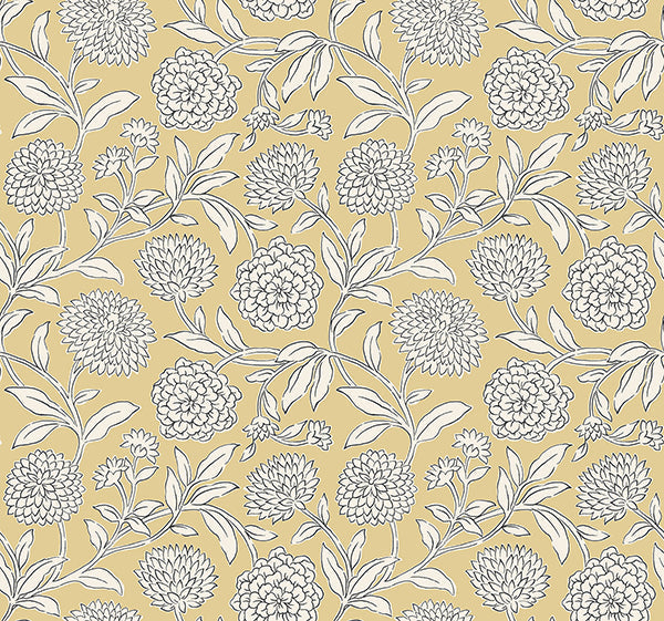 Antonina Vella Chatsworth Garden Butter floral trail wallpaper VP1364, 27 in x 27 ft roll