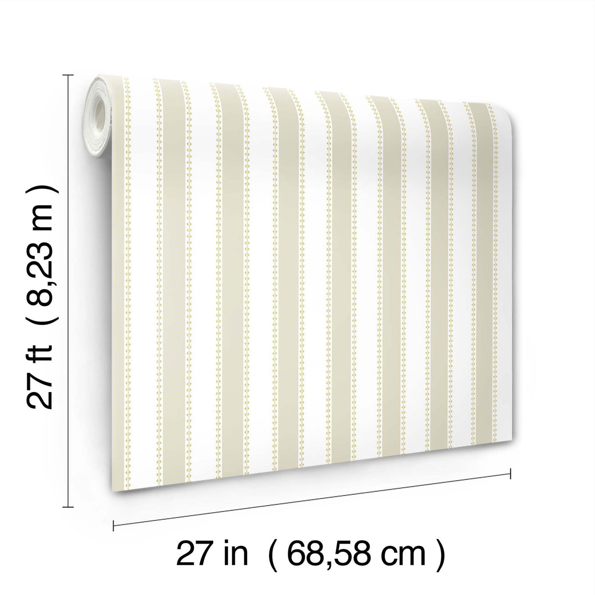 Tilford Beige by Antonina Vella Awning Stripe Wallpaper – York Designer Series VP1372
