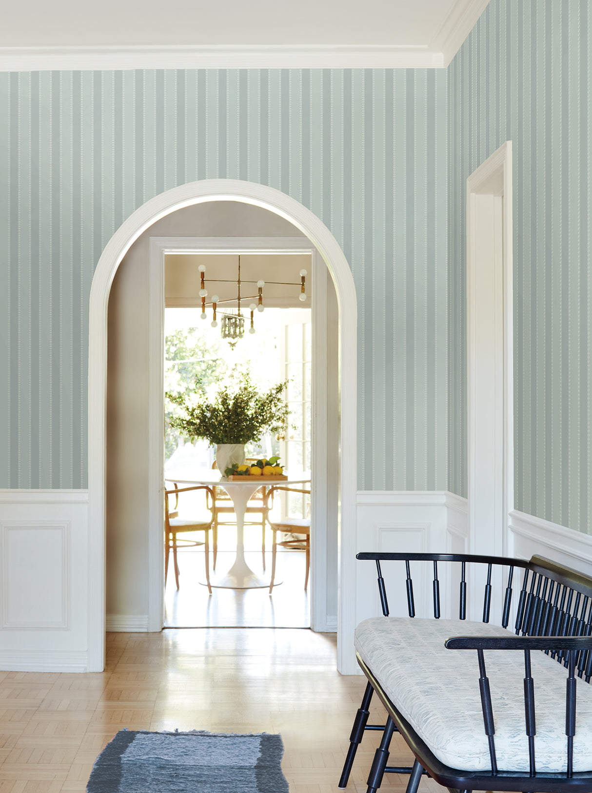 Tilford Harbor Blue by Antonina Vella Awning Stripe Wallpaper – York Designer Series VP1375