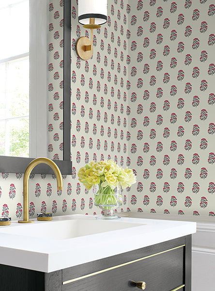 Sylvie Ruby by Antonina Vella Floral Wallpaper – York Designer Series VP1381