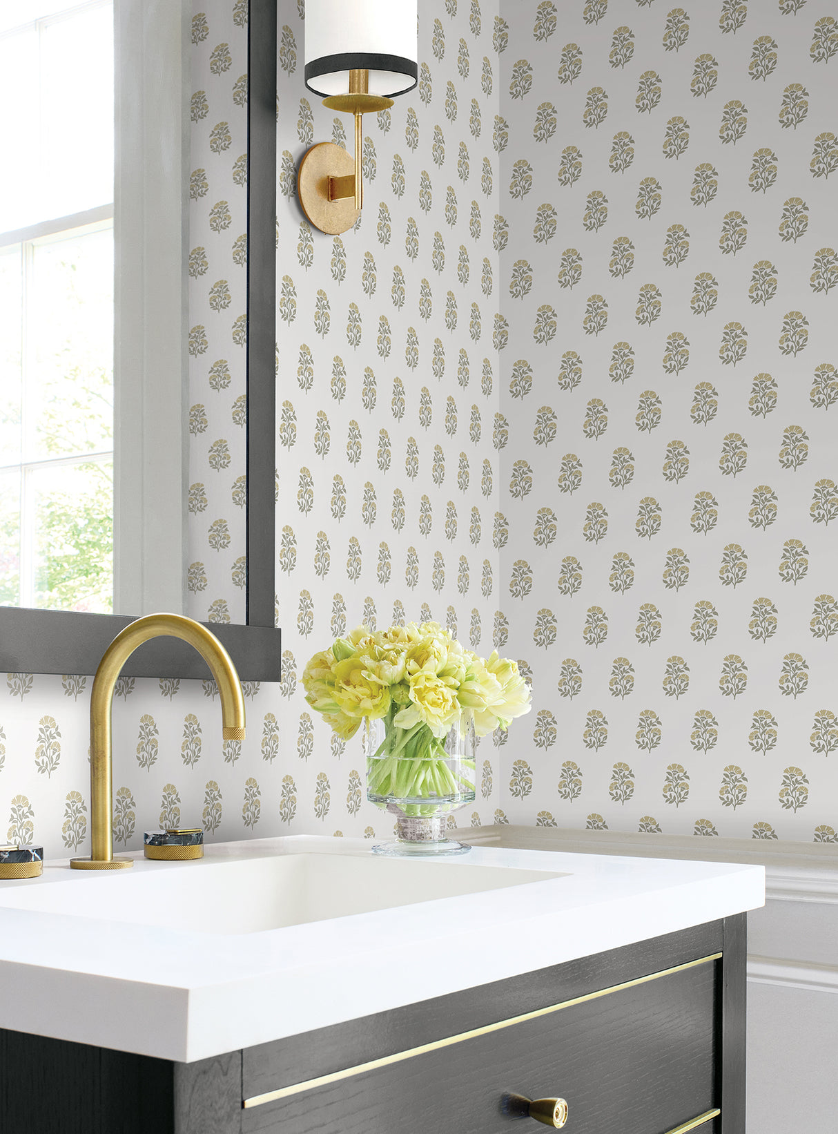 Sylvie Neutral by Antonina Vella Floral Wallpaper – York Designer Series VP1382