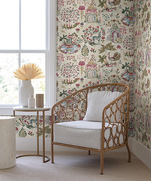 Parc Merlot Garden Dreams Mulberry by Antonina Vella Botanical Wallpaper – York Designer Series VP1403