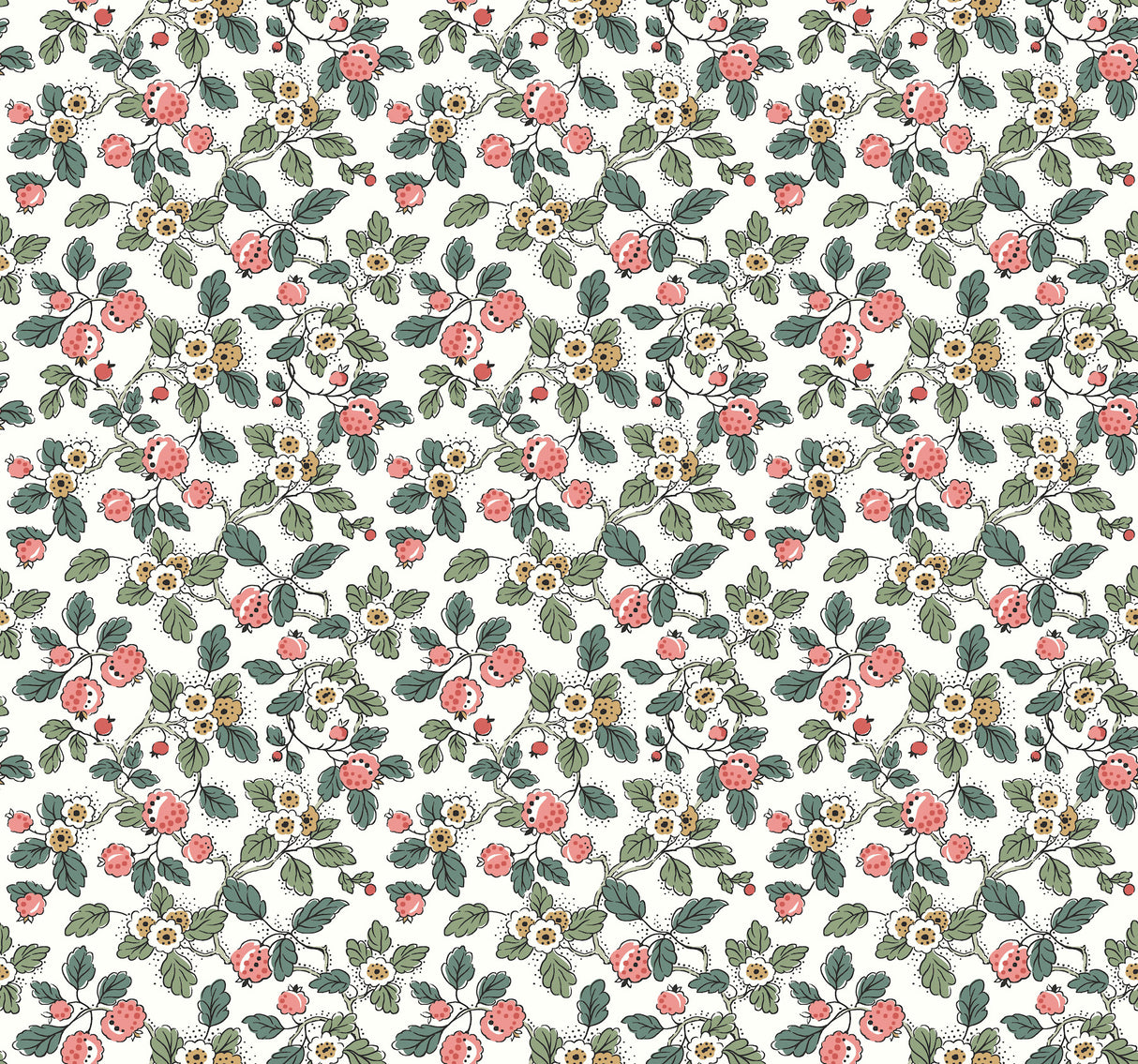 Framboise Pink Berry Vines Wallpaper – VP1412