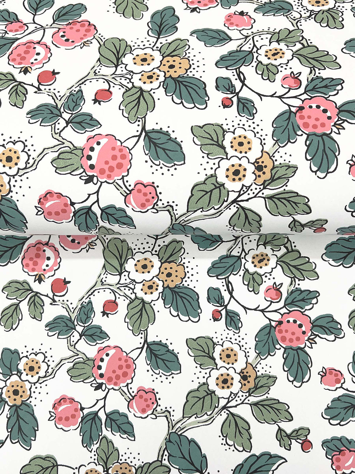 Framboise Pink by Antonina Vella Botanical Berry Vines Wallpaper – York Designer Series VP1412