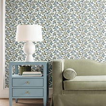 Framboise Blue by Antonina Vella Berry Vines Wallpaper – York Designer Series VP1413