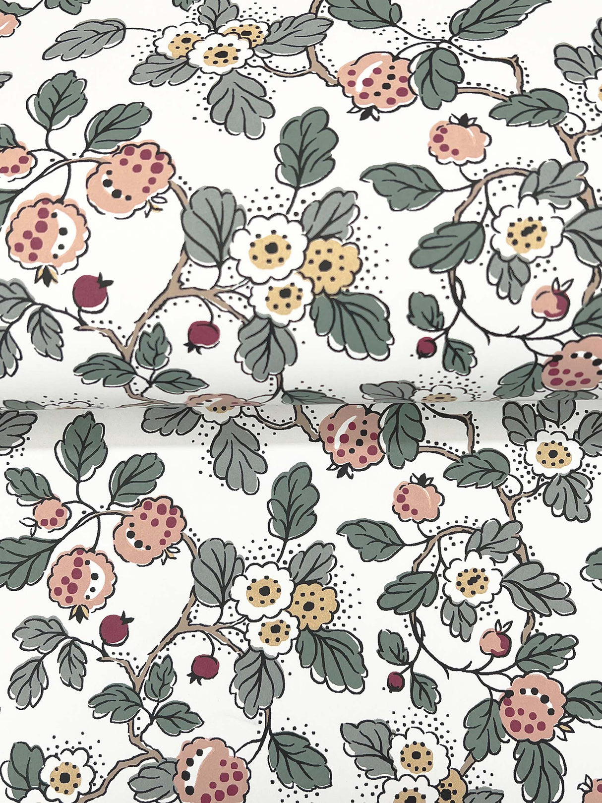 Framboise Blush by Antonina Vella Berry Vines Wallpaper – York Designer Series VP1414