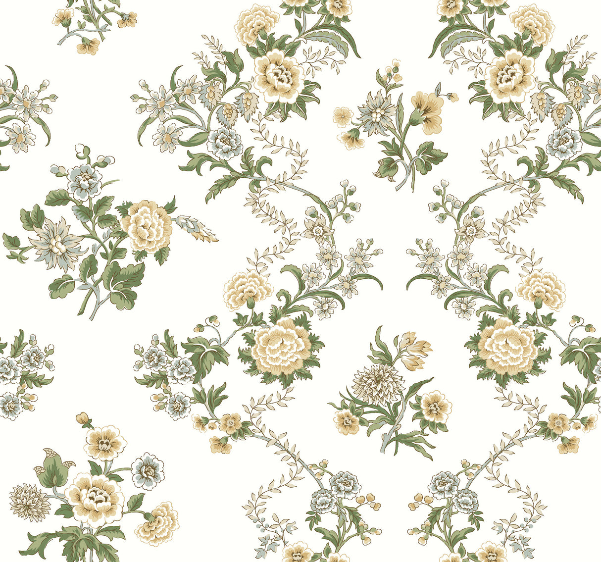 Genevieve Butter Floral Trail Wallpaper by Antonina Vella
