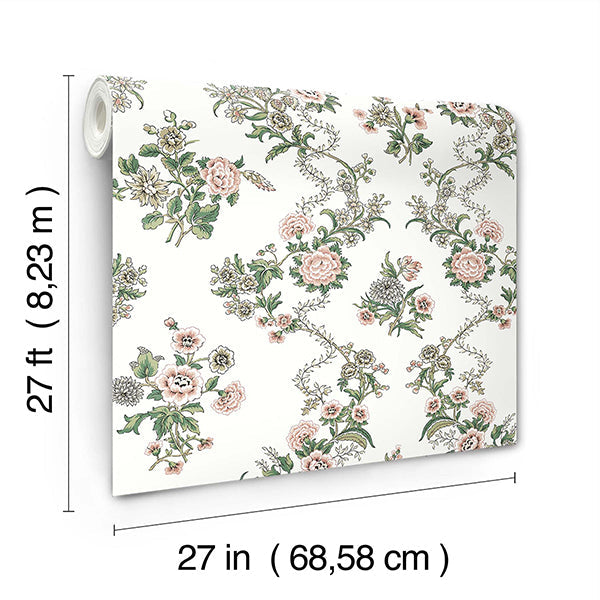 Genevieve Blush by Antonina Vella Floral Trail Wallpaper – York Designer Series VP1425