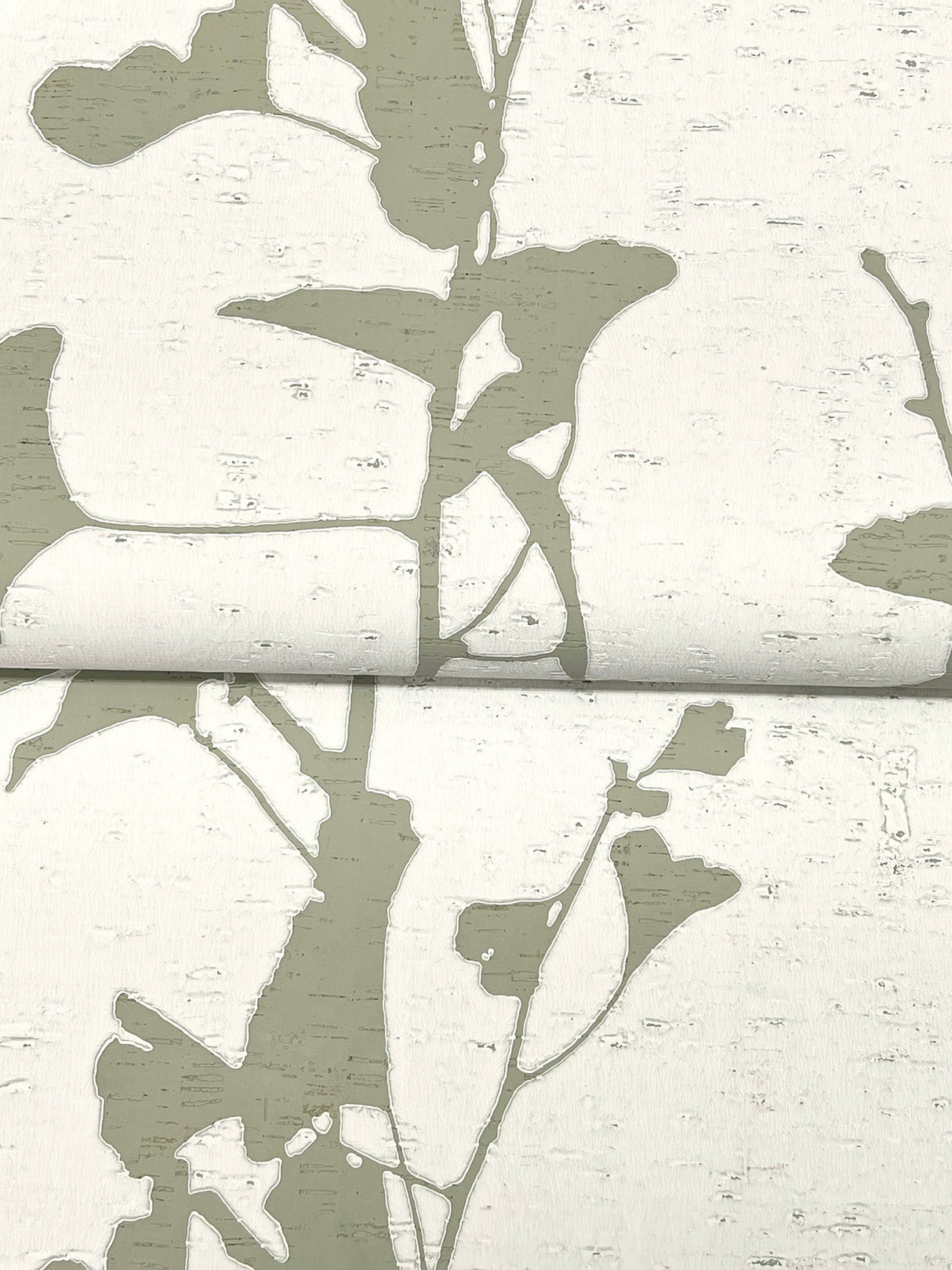 Ginkgo Silhouette Sage by Ronald Redding Cork Wallpaper- York Designer Series VR1510