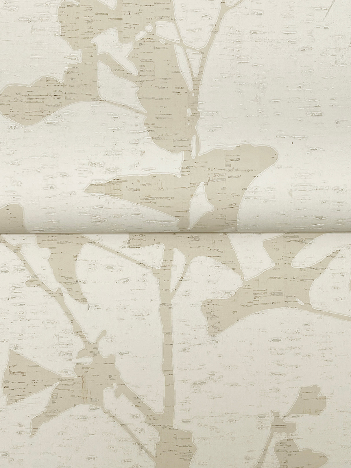 Ginkgo Silhouette Neutral by Ronald Redding Cork Wallpaper- York Designer Series VR1511