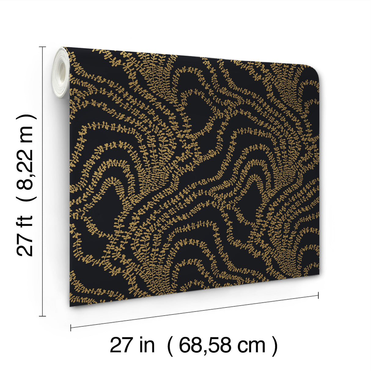 String of Pearls Gold by Ronald Redding Vine Wallpaper – York Designer Series VR1517