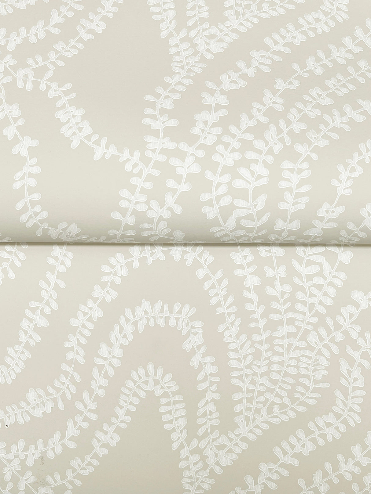 String of Pearls Beige by Ronald Redding Vine Wallpaper- York Designer Series VR1518
