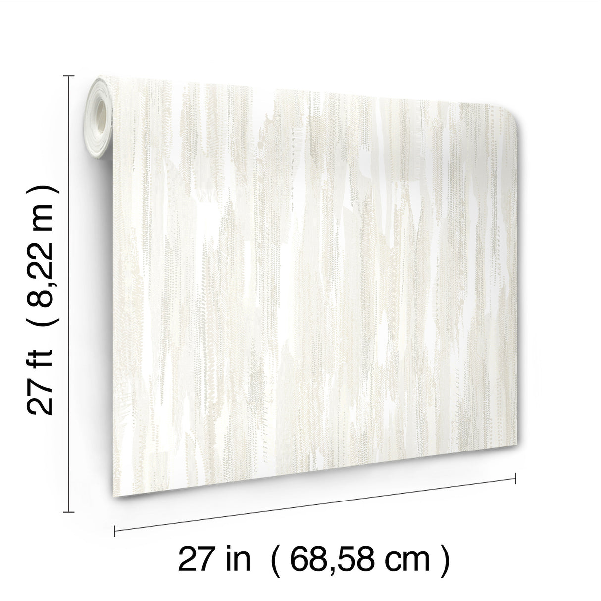 Tribeca White by Ronald Redding Texture Stripe Wallpaper – York Designer Series VR1522