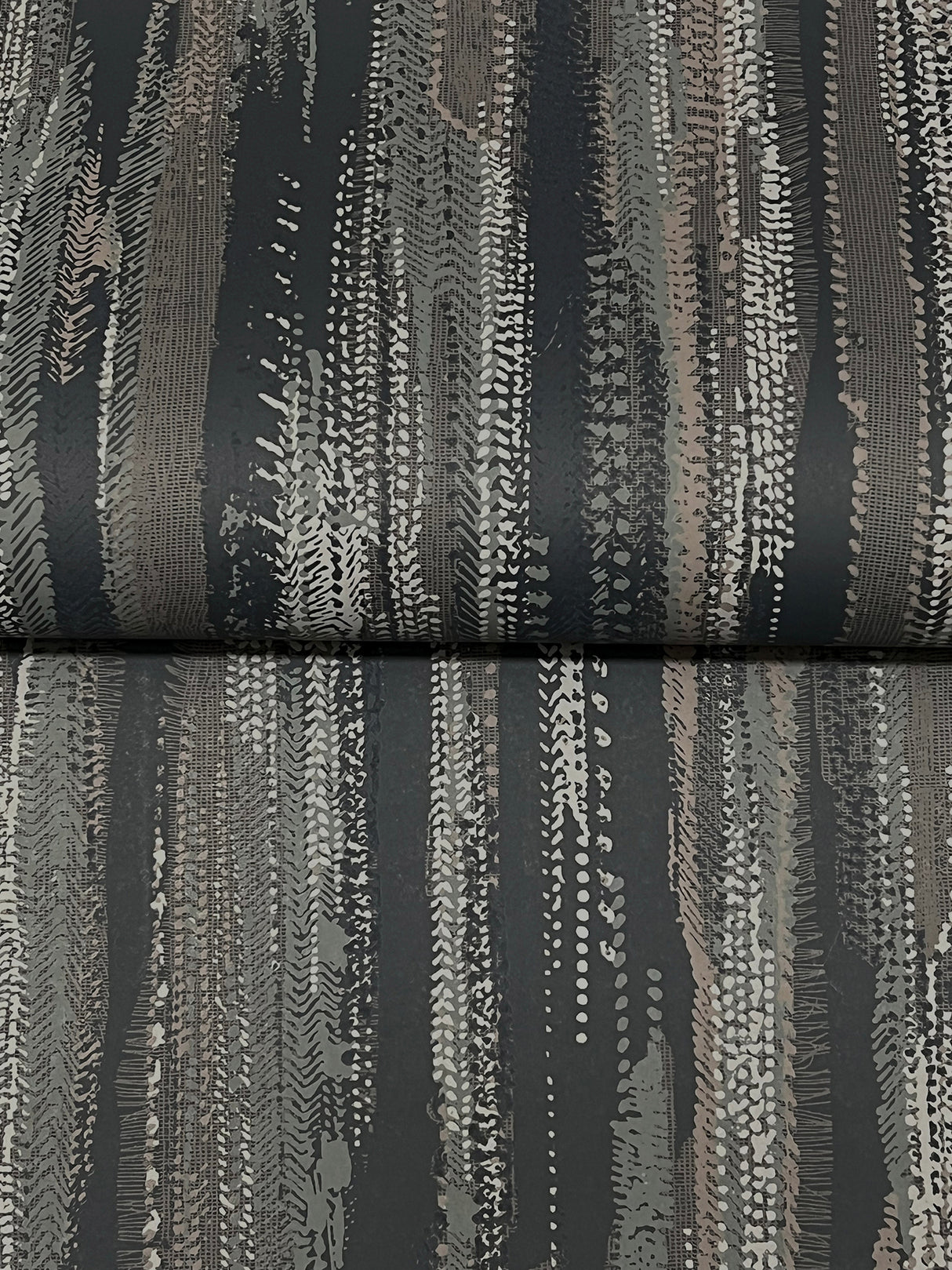 Tribeca Charcoal by Ronald Redding Texture Stripe Wallpaper- York Designer Series VR1523