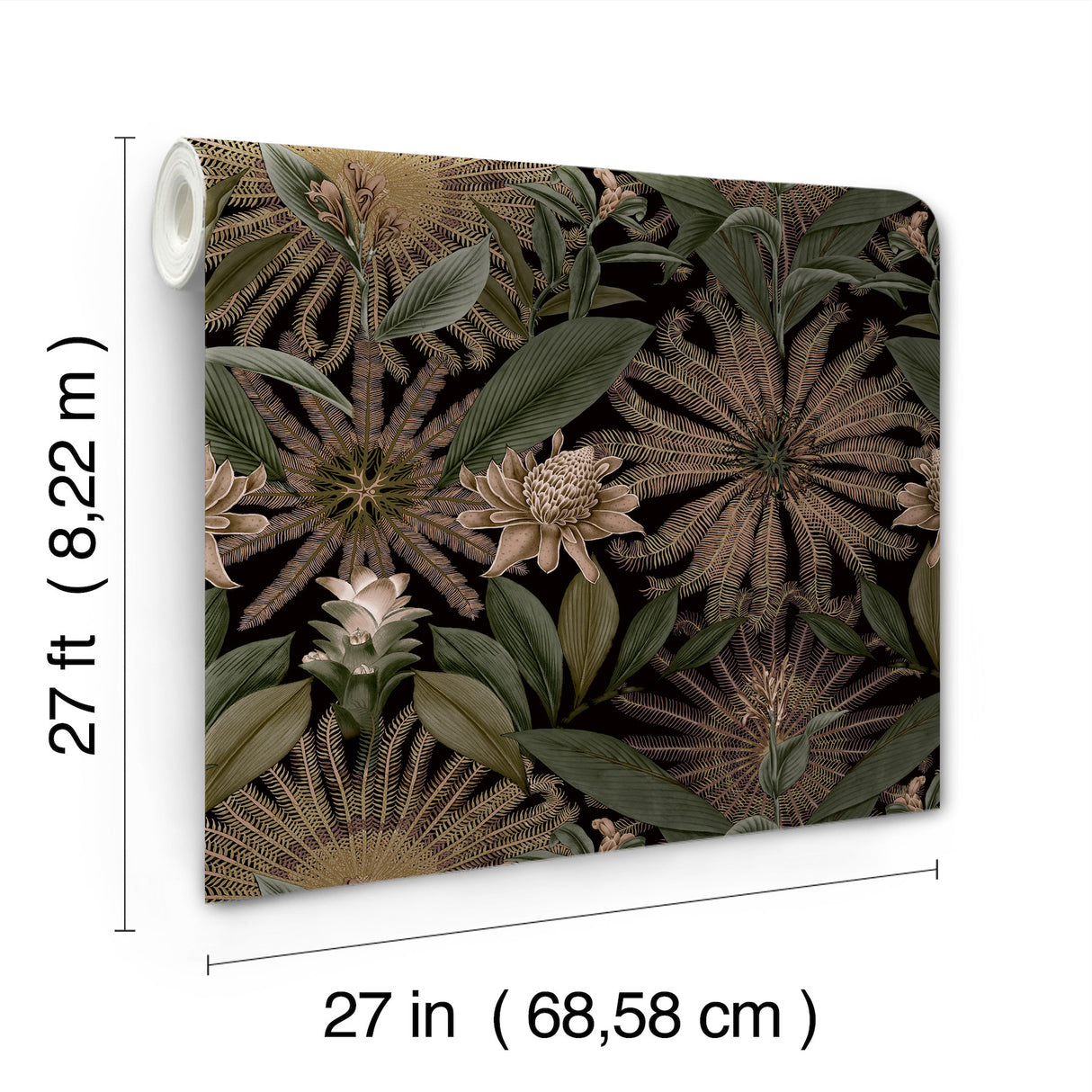 Enchanted Garden Chocolate by Ronald Redding Tropical Wallpaper- York Designer Series VR1529