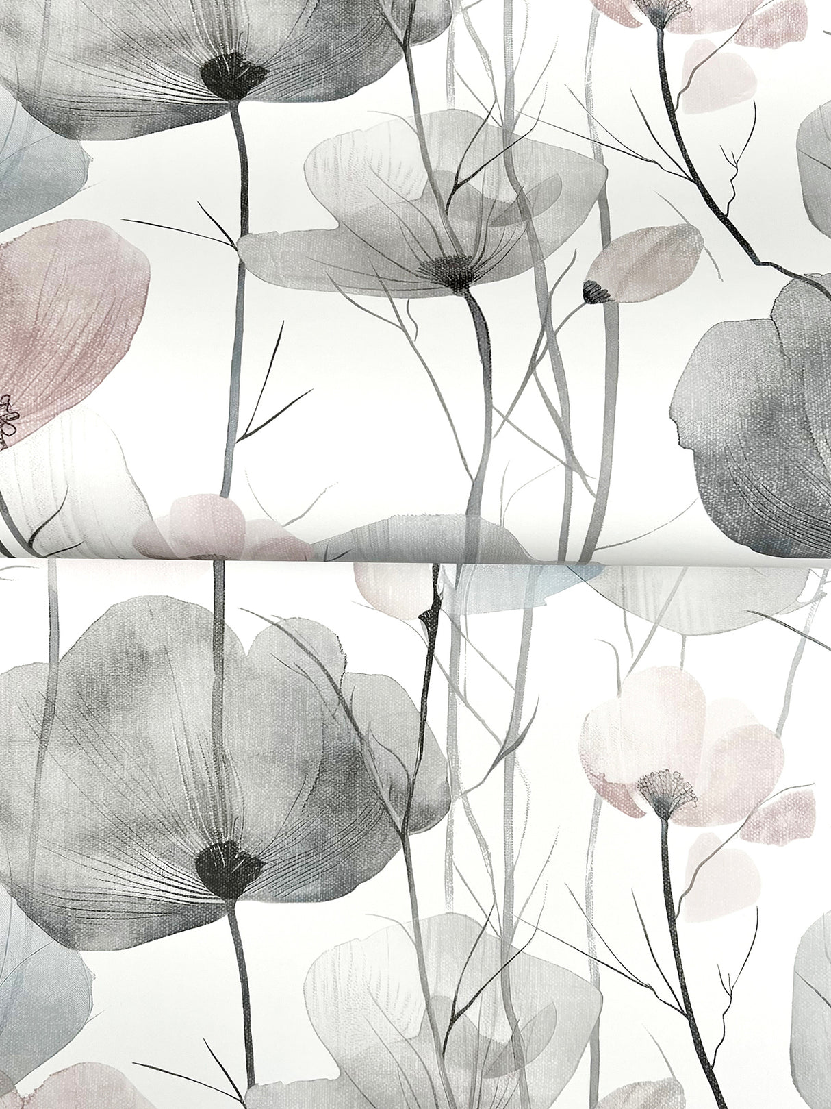 Cotswolds Poppies Grey by Ronald Redding Floral Wallpaper – York Designer Series VR1534