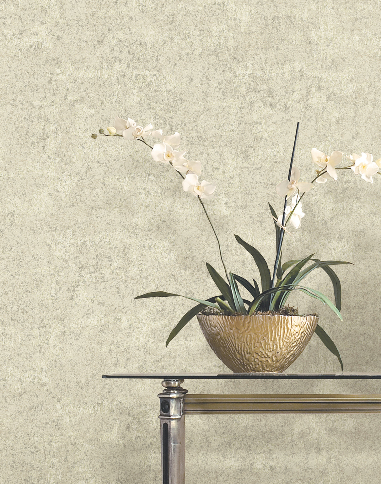 Crystal Cloud Beige by Ronald Redding Beaded Wallpaper – York Designer Series VR1540