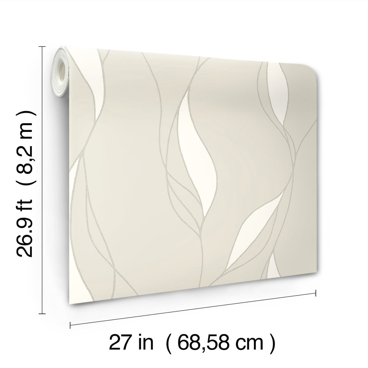 Society Hill Dove by Ronald Redding Abstract Leaf Wallpaper- York Designer Series VR1550