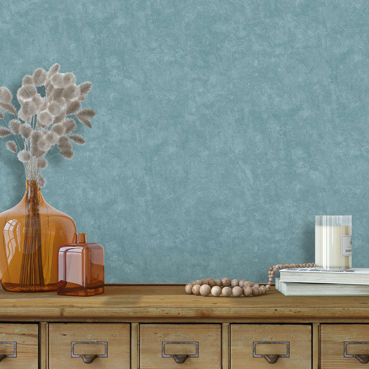 Faux Waxed Texture Blue by — Textured/Embossed Vinyl Wallpaper – Veer Decor VRAR01-697