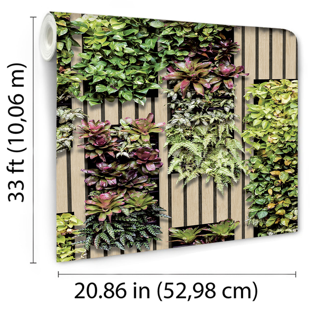 Photoreal Vertical Garden Green by Veer Decor Botanical Wallpaper – Veer VRAR04-497