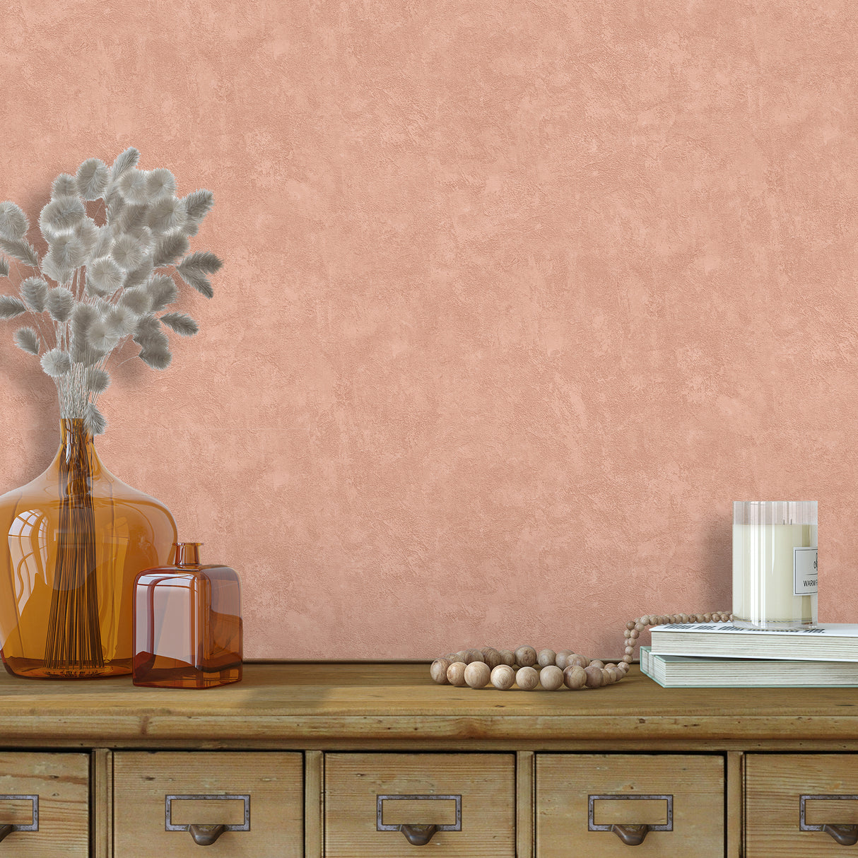 Faux Waxed Texture Terracotta by Veer Decor Textured Vinyl Wallpaper – Veer Decor VRAR05-697