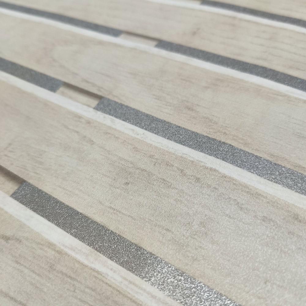 Horizontal Wood Slate Beige by Veer Decor Faux Wood Stripe Wallpaper – Veer Decor VRAR07-608