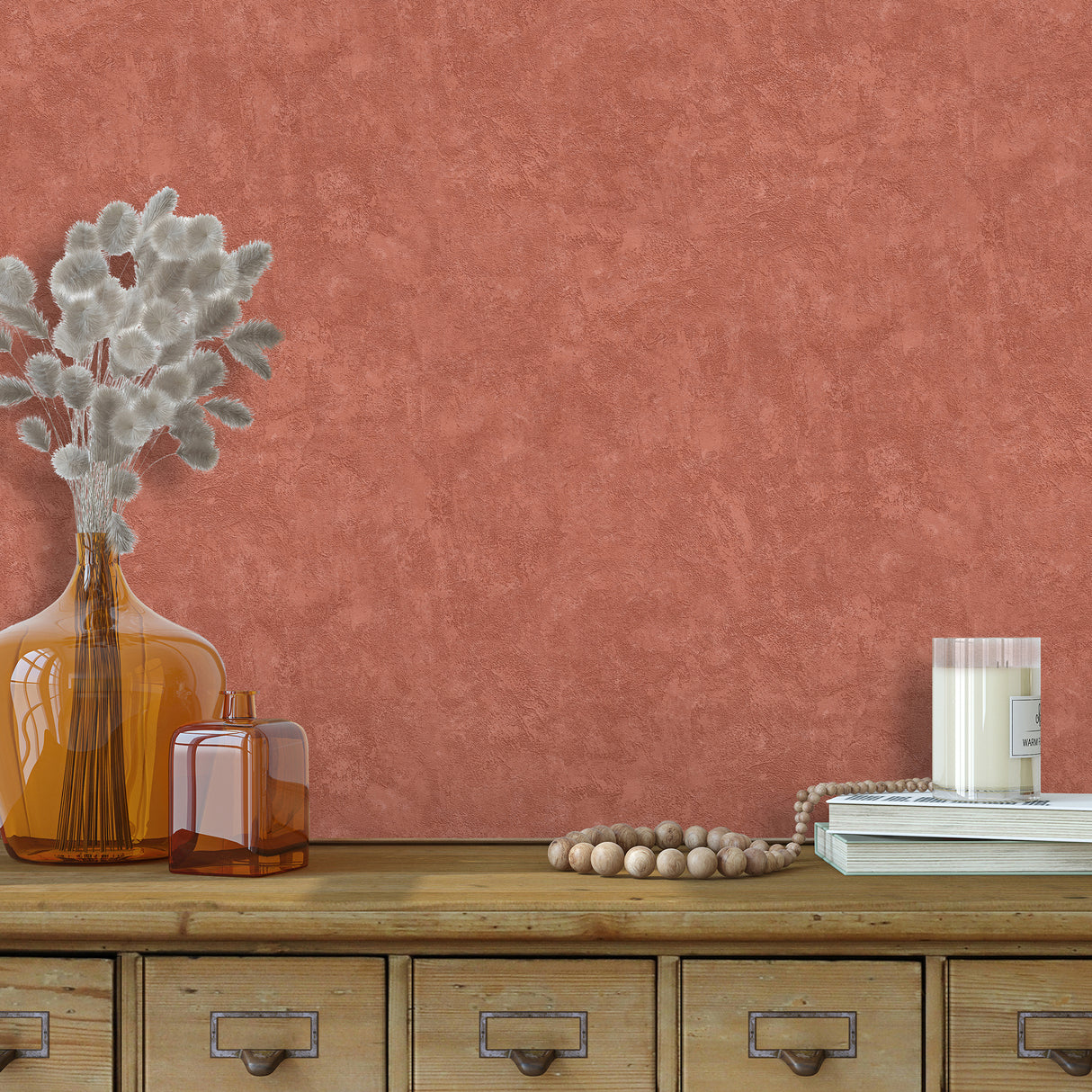 Faux Waxed Texture Red by Veer Decor Textured Vinyl Wallpaper – Veer Decor VRAR15-697