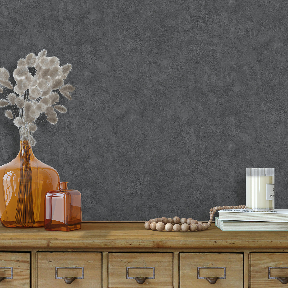 Faux Waxed Texture Black by Veer Decor Textured Vinyl Wallpaper – Veer Decor VRAR39-697