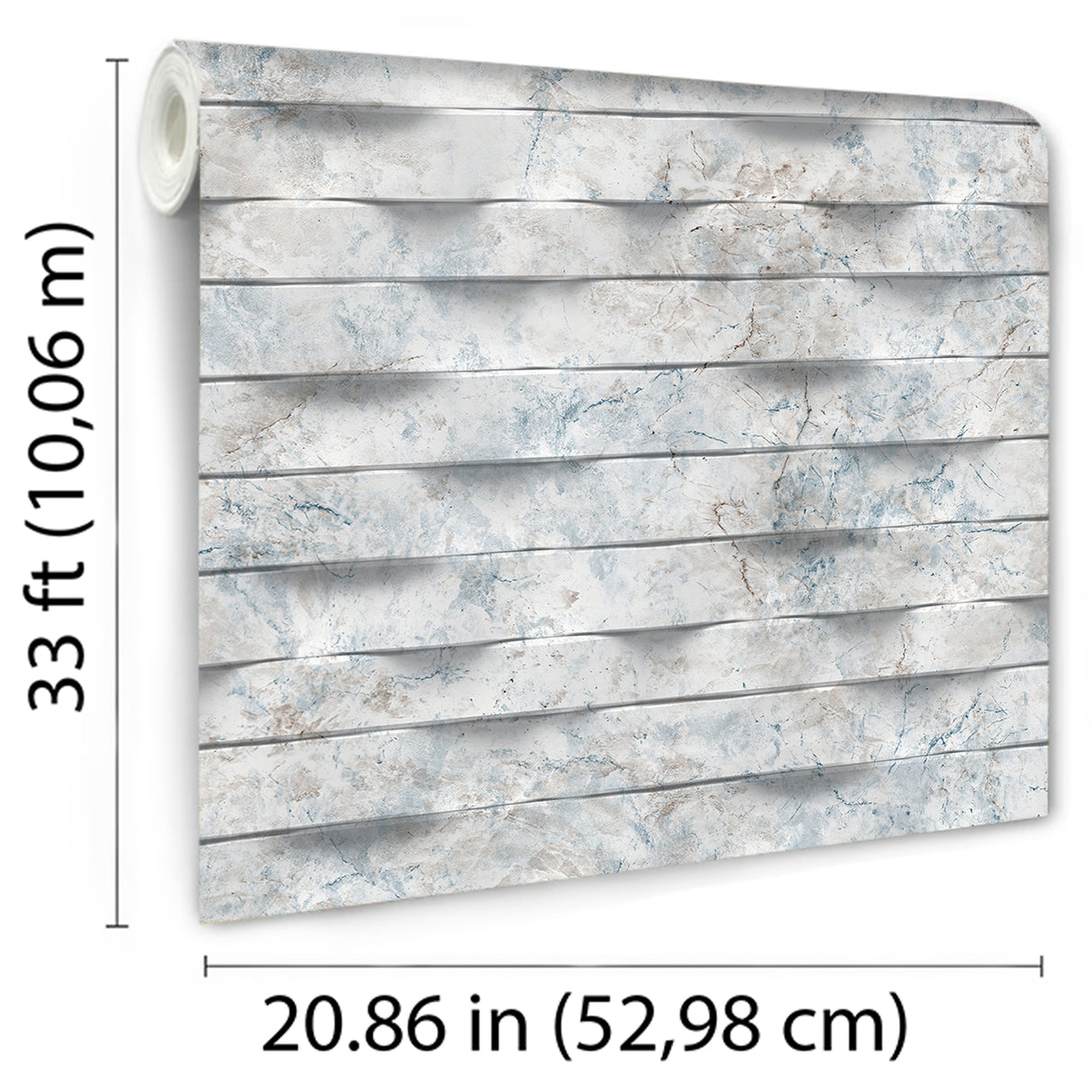 Wavy Marble Stripe Blue Gray by Veer Decor Textured Faux Marble Wallpaper – Veer Decor VRBR01-997