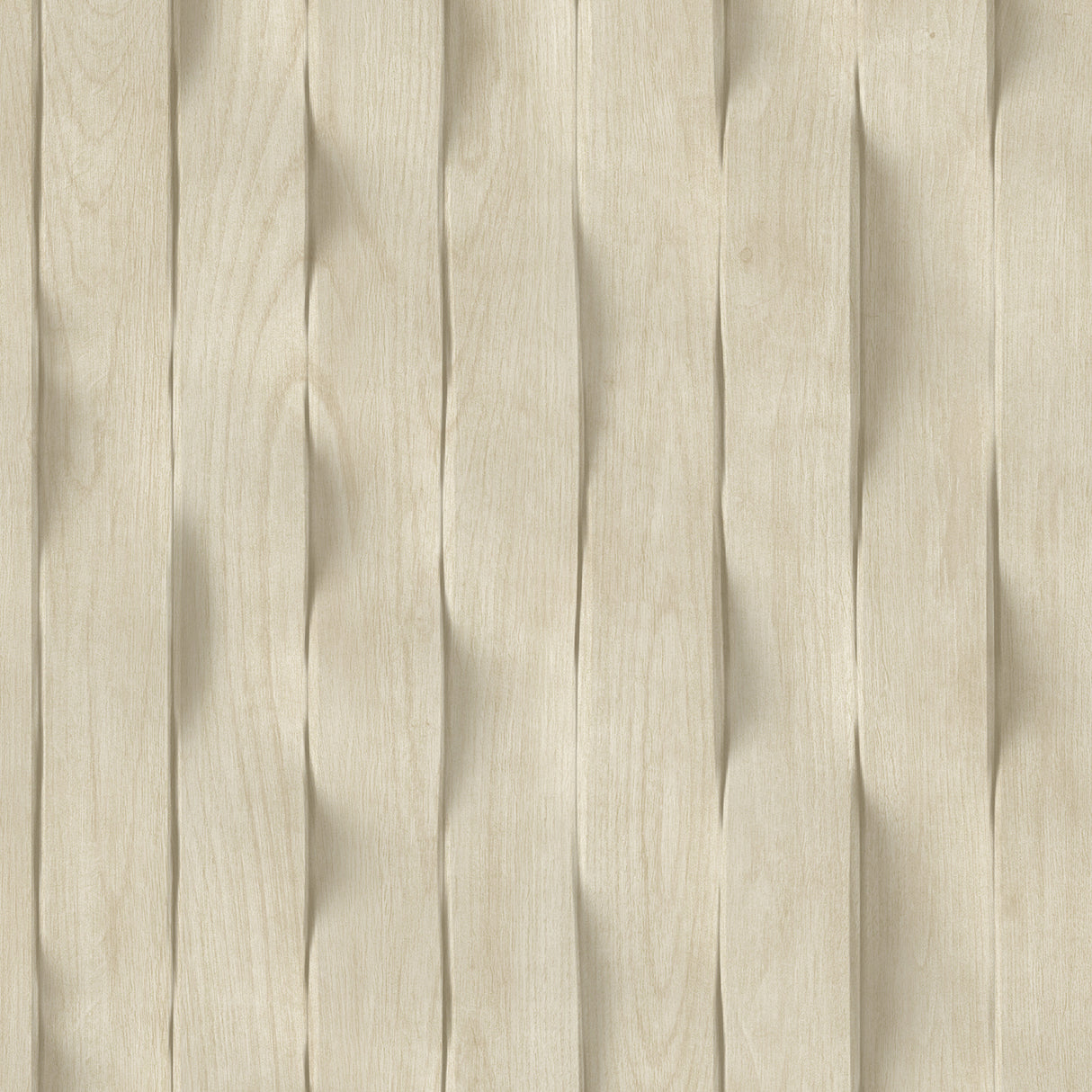 Wavy Wood Slats ecru light natural wood textured wallpaper roll by Veer Decor VRBR07-657