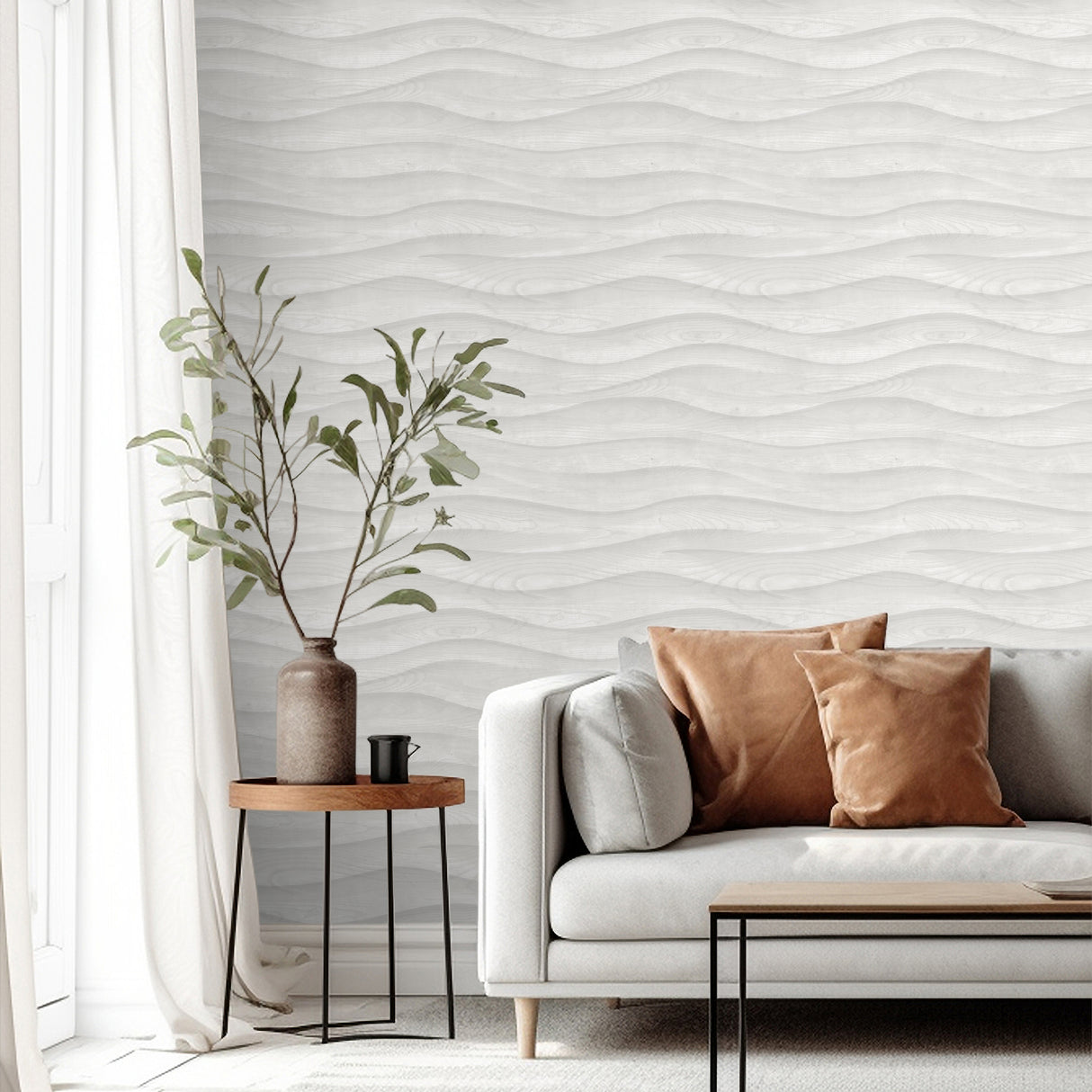 Natural Drift Light Gray by Veer Wavy Wood Structure Wallpaper – Veer Decor VRBR09-557