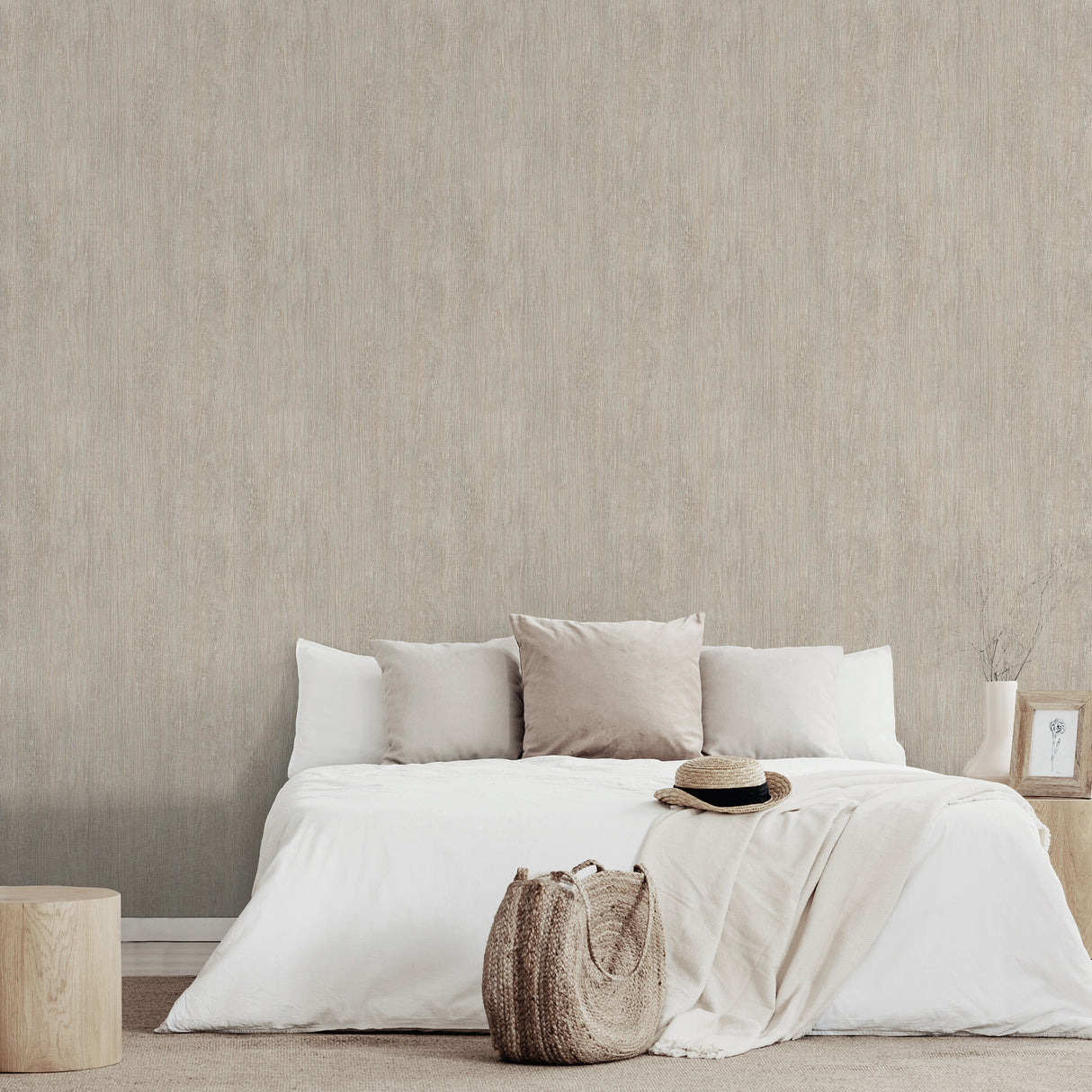 Soft Grain Wood Texture Beige by — Faux Wood Wallpaper – Veer Decor VRBR17-467