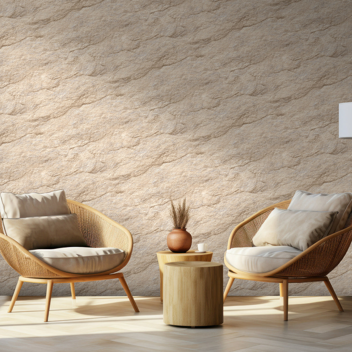 Stone Serenity Beige by Veer Faux Stone Textured Wallpaper – Veer Decor VRBR17-857