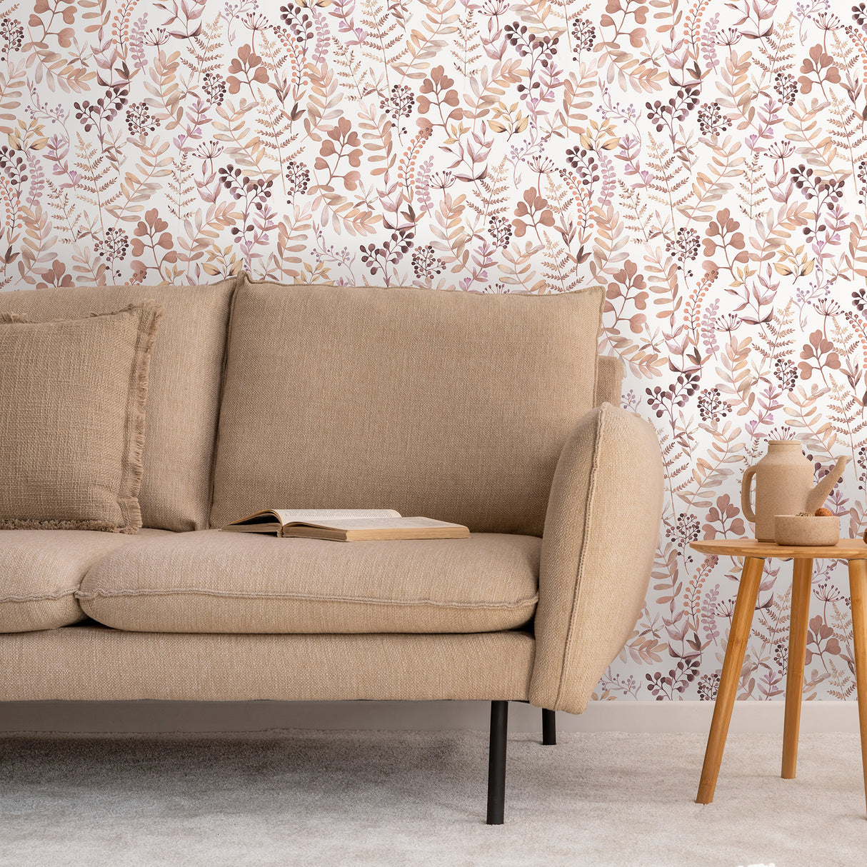 Olivia Botanical Pink by Veer Decor Floral Wallpaper – Veer Decor VRBT03-586