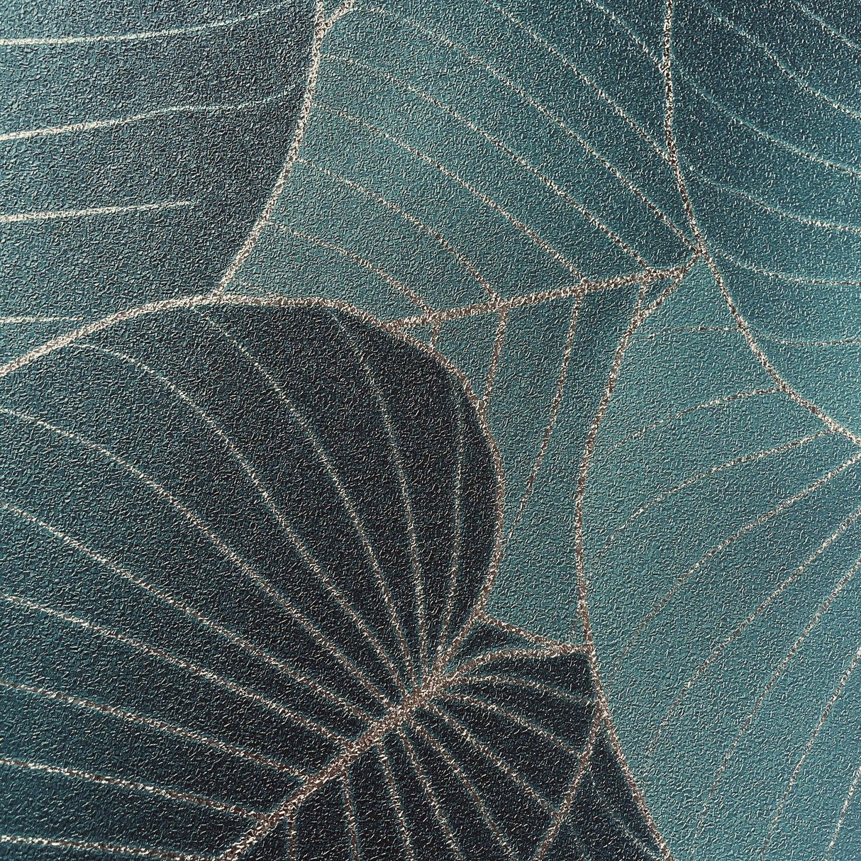 Graphic Leaves Dark Green with Foil Accents by Veer Decor Nature Wallpaper – Veer Decor VRBT04-212