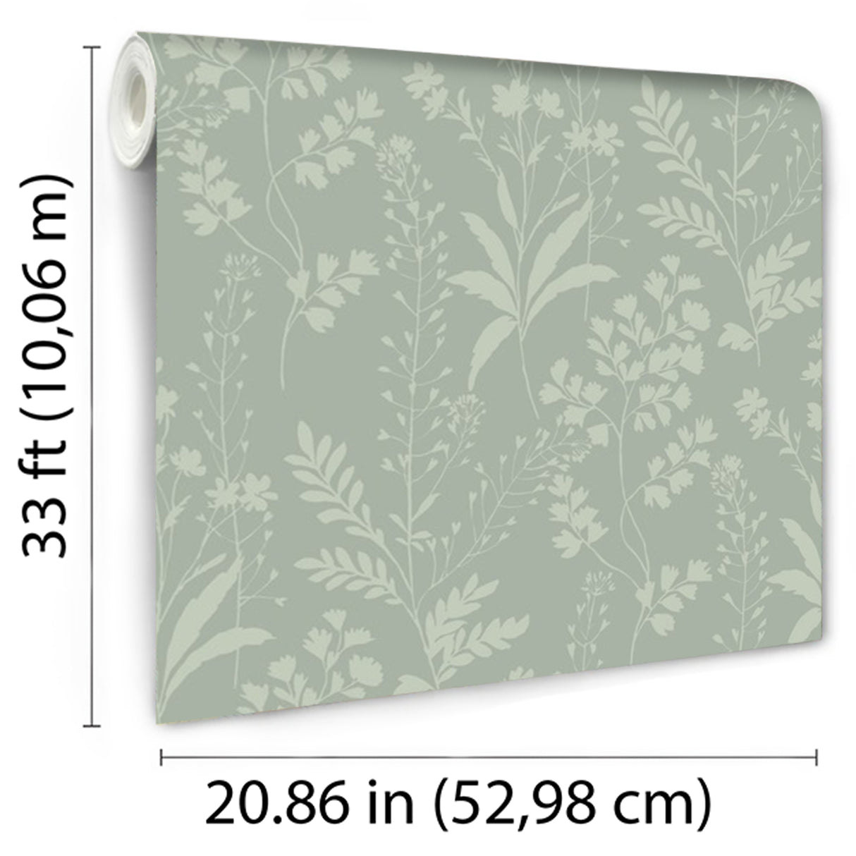 Wildflower Silhouettes Sage by Floral Wallpaper – Veer Decor VRBT14-825