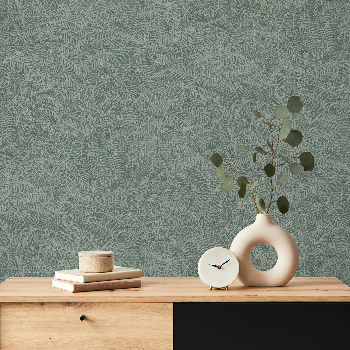 Fern Texture Dark Green by Veer Decor Textured Vinyl Wallpaper – Veer Decor VRBT14-894