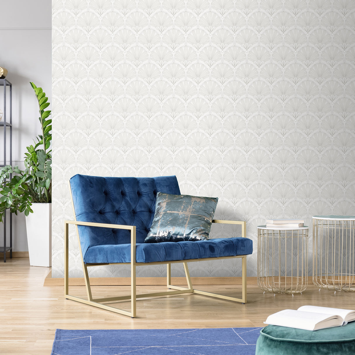 Art Deco White by Veer Fan Geometric Wallpaper – Veer Decor VREL00-335