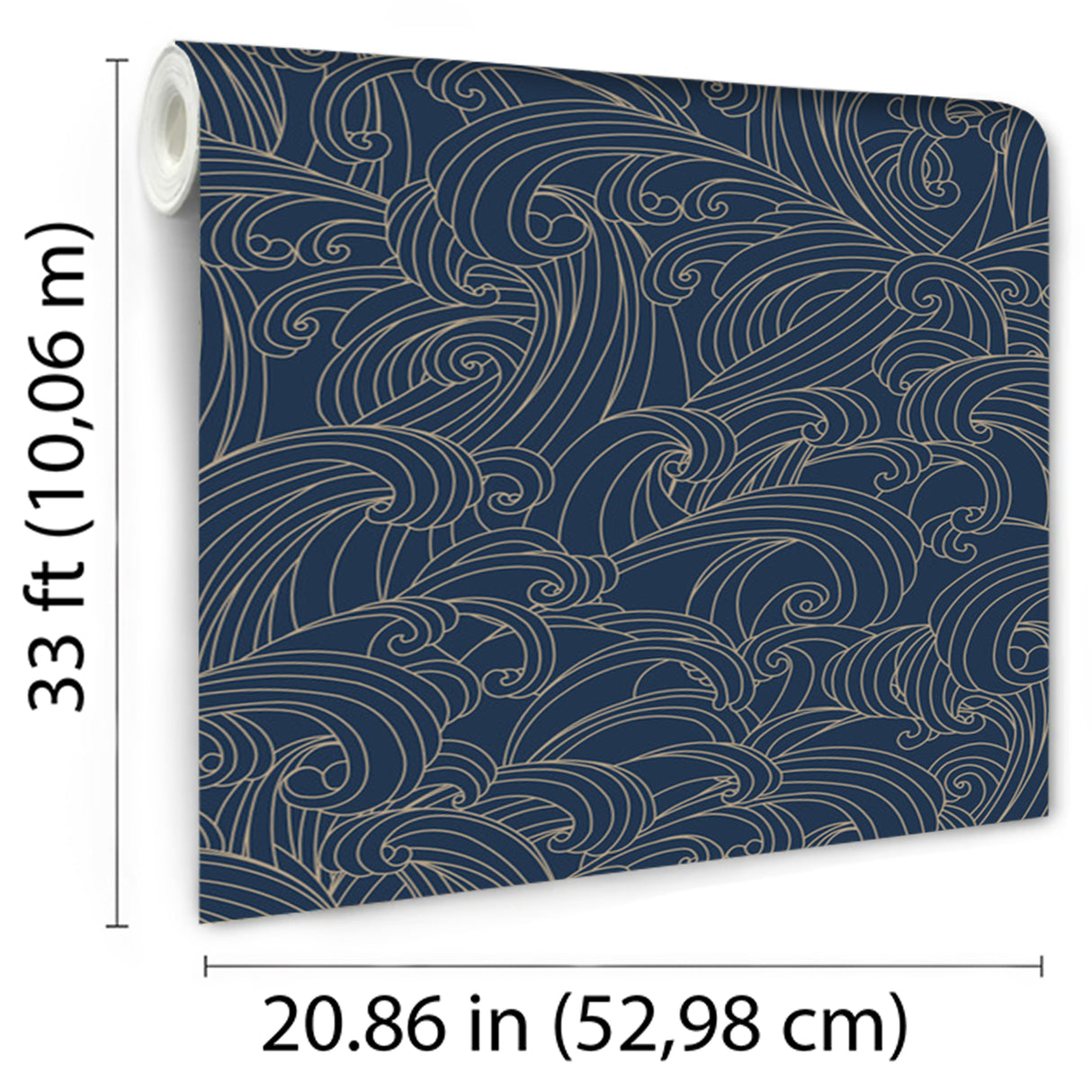 Big Wave Blue by Veer Wallpaper – Veer Decor VREL01-926