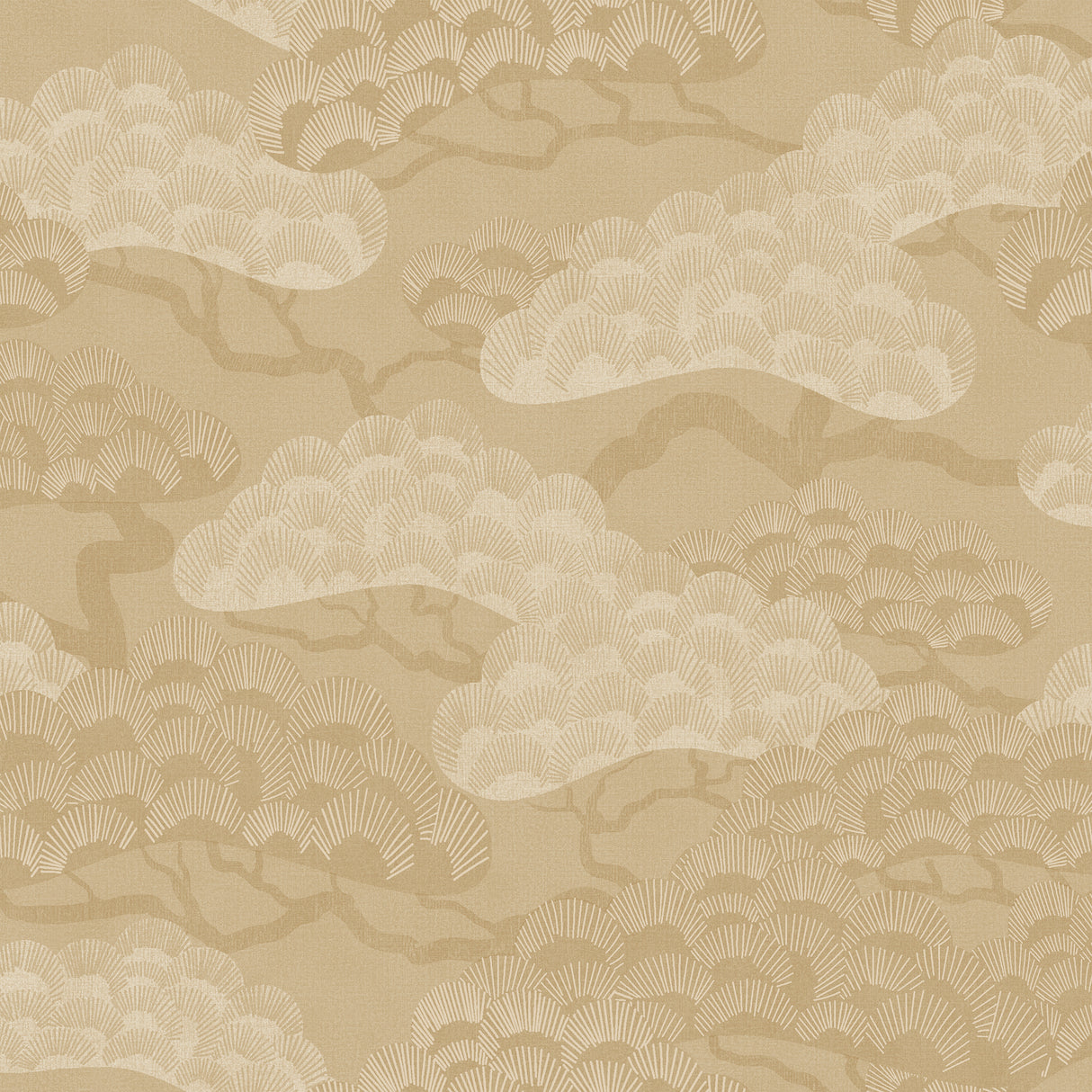 Bonsai Grove Sand Beige textured vinyl wallpaper roll, 20.86 in x 33 ft, Veer Decor VREL02-446