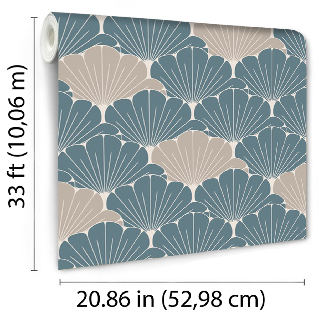 Giant Art Deco Gingko Leaf Green by Veer Decor Non-Woven Unpasted Wallpaper – Veer Decor VREL04-046