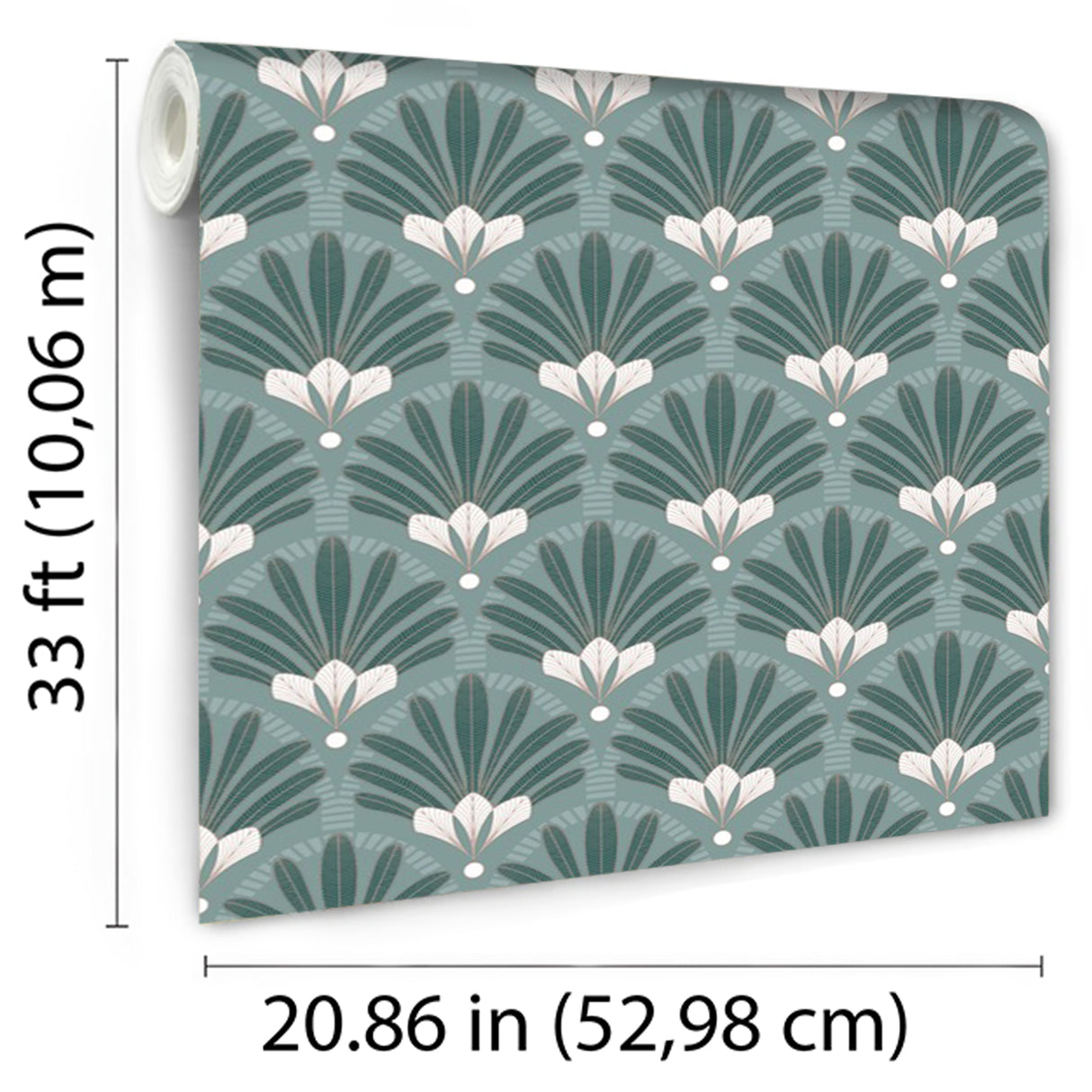 Art Deco Green by Elysian Fan Geometric Wallpaper – Veer Decor VREL04-335