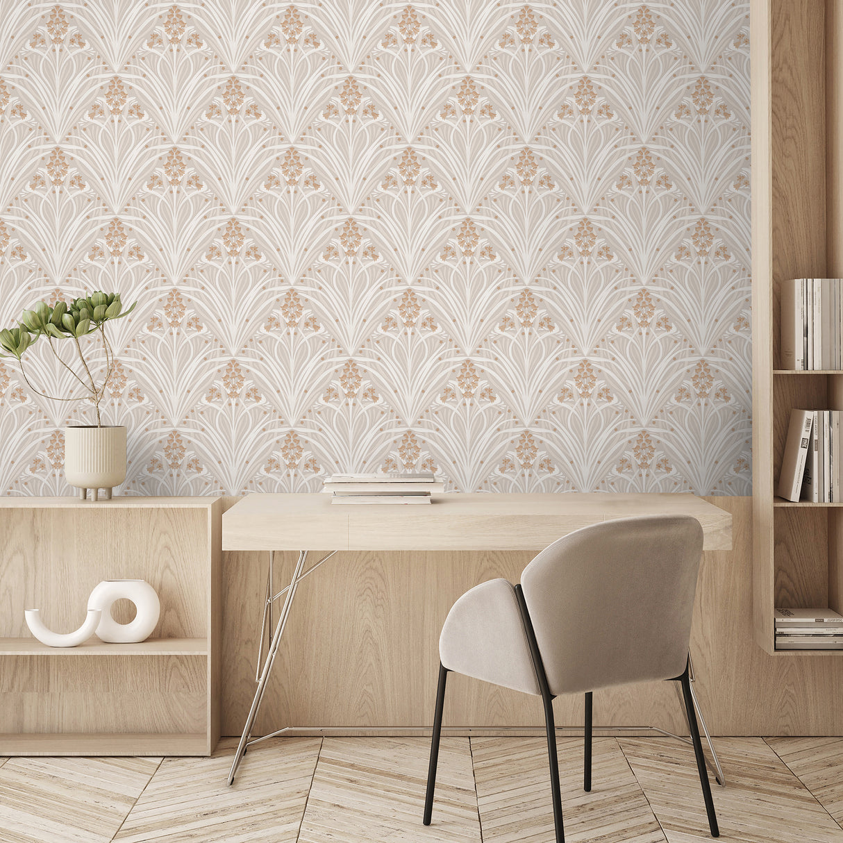 Victorian Bloom Cream by Veer Decor Floral Wallpaper – Veer Decor VREL07-166