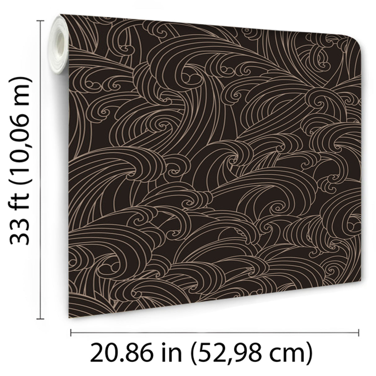 Big Wave Black by Veer Wallpaper – Veer Decor VREL10-926