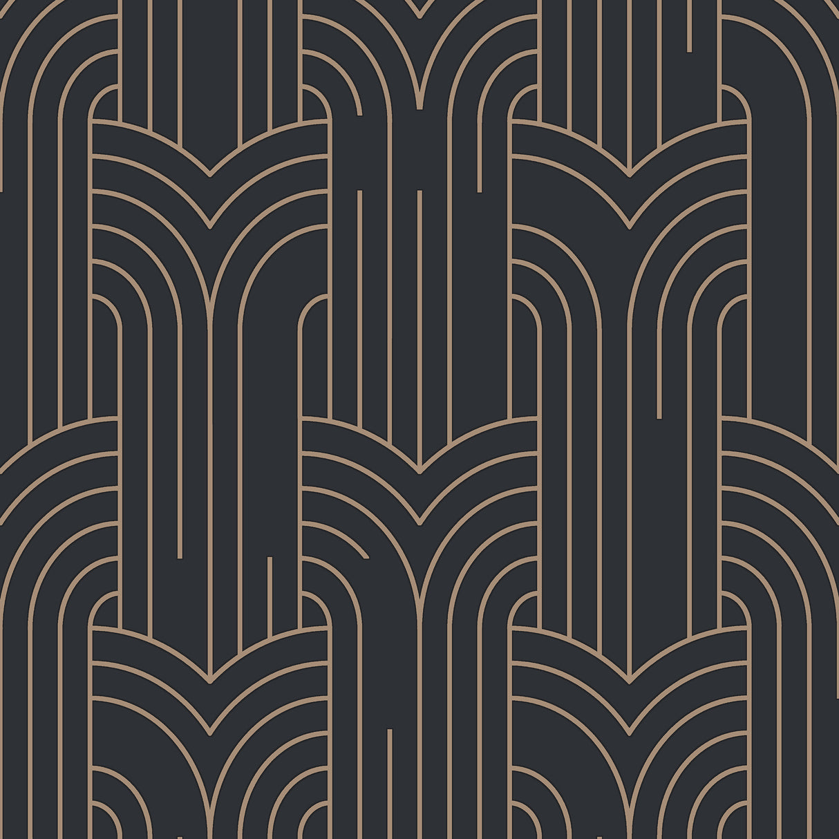 Arch Deco black and silver geometric art deco wallpaper roll by Veer Decor VREL19-124