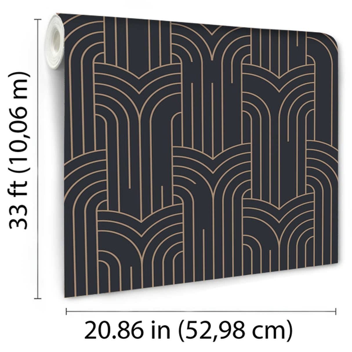 Arch Deco Black and Silver by Veer Art Deco Geometric Wallpaper – Veer Decor VREL19-124
