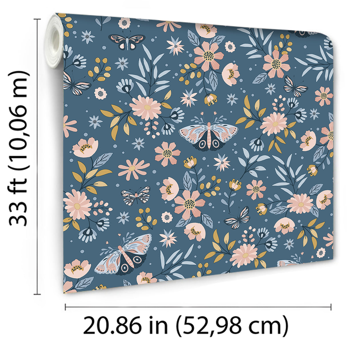 Whimsical Meadow Blue by Veer Decor Kids Wallpaper – Veer Decor VRKG01-185